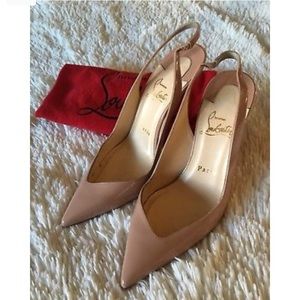Christian Louboutin Nude Patent FLEUVE Slingback